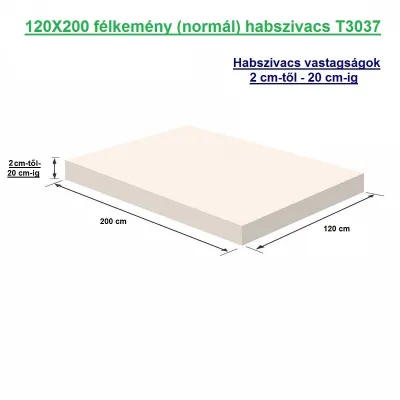 120X200 félkemény (normál) habszivacs