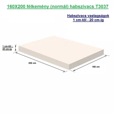 160X200 félkemény (normál) habszivacs